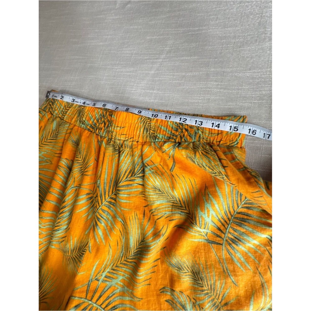 Tropical Palm Leaf Cropped Wide Leg Pants Resort Vacation Beach Lounge - Picture 5 of 9